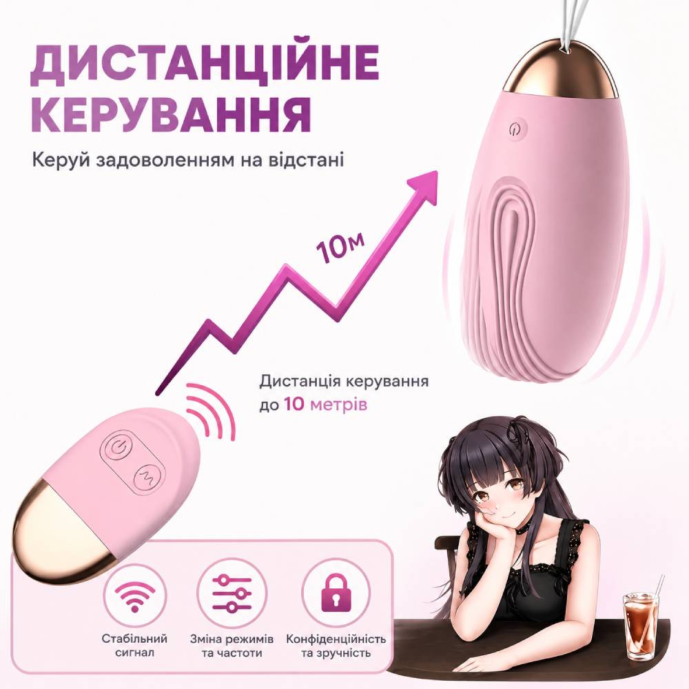 Інтимний аксесуар 18+ синього кольору з дистанційним керуванням та USB-зарядкою 006